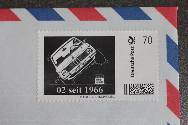 "02 seit 1966" Limited Edition Briefmarke